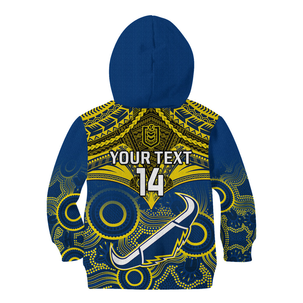 personalised-cowboys-rugby-kid-hoodie-aboriginal-mix-polynesian-pattern
