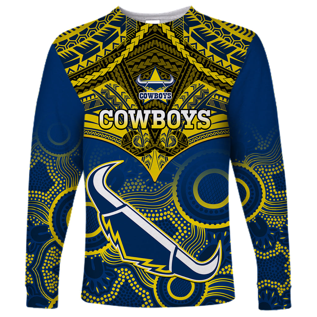 personalised-cowboys-rugby-long-sleeve-shirt-aboriginal-mix-polynesian-pattern