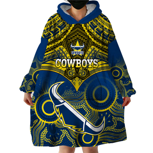 personalised-cowboys-rugby-wearable-blanket-hoodie-aboriginal-mix-polynesian-pattern