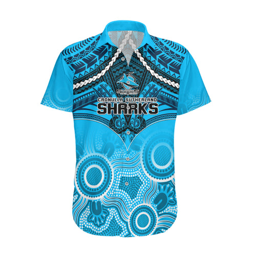 sharks-rugby-hawaiian-shirt-go-sharkies-aboriginal-mix-polynesian-pattern