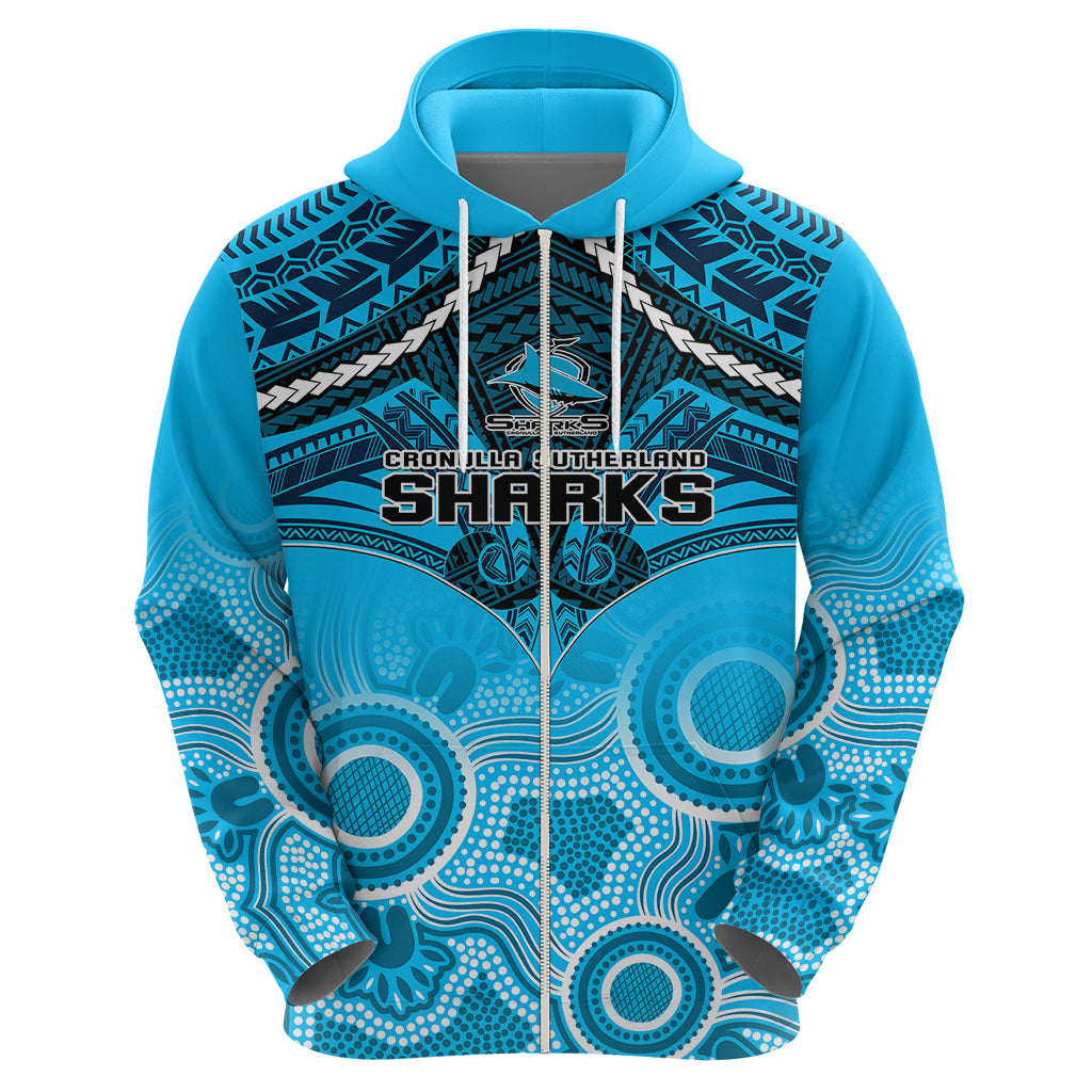 sharks-rugby-hoodie-go-sharkies-aboriginal-mix-polynesian-pattern