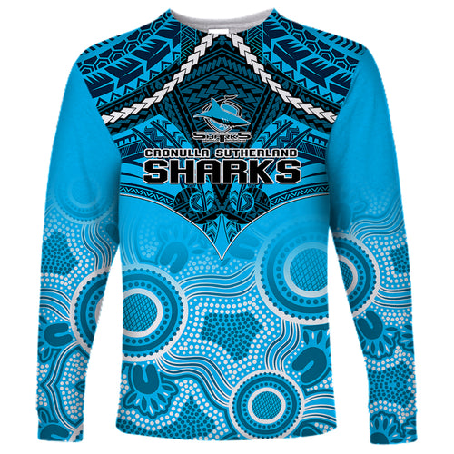 sharks-rugby-long-sleeve-shirt-go-sharkies-aboriginal-mix-polynesian-pattern