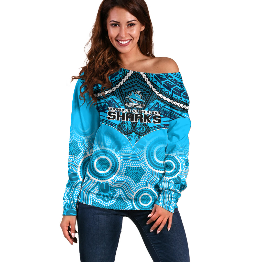 sharks-rugby-off-shoulder-sweater-go-sharkies-aboriginal-mix-polynesian-pattern