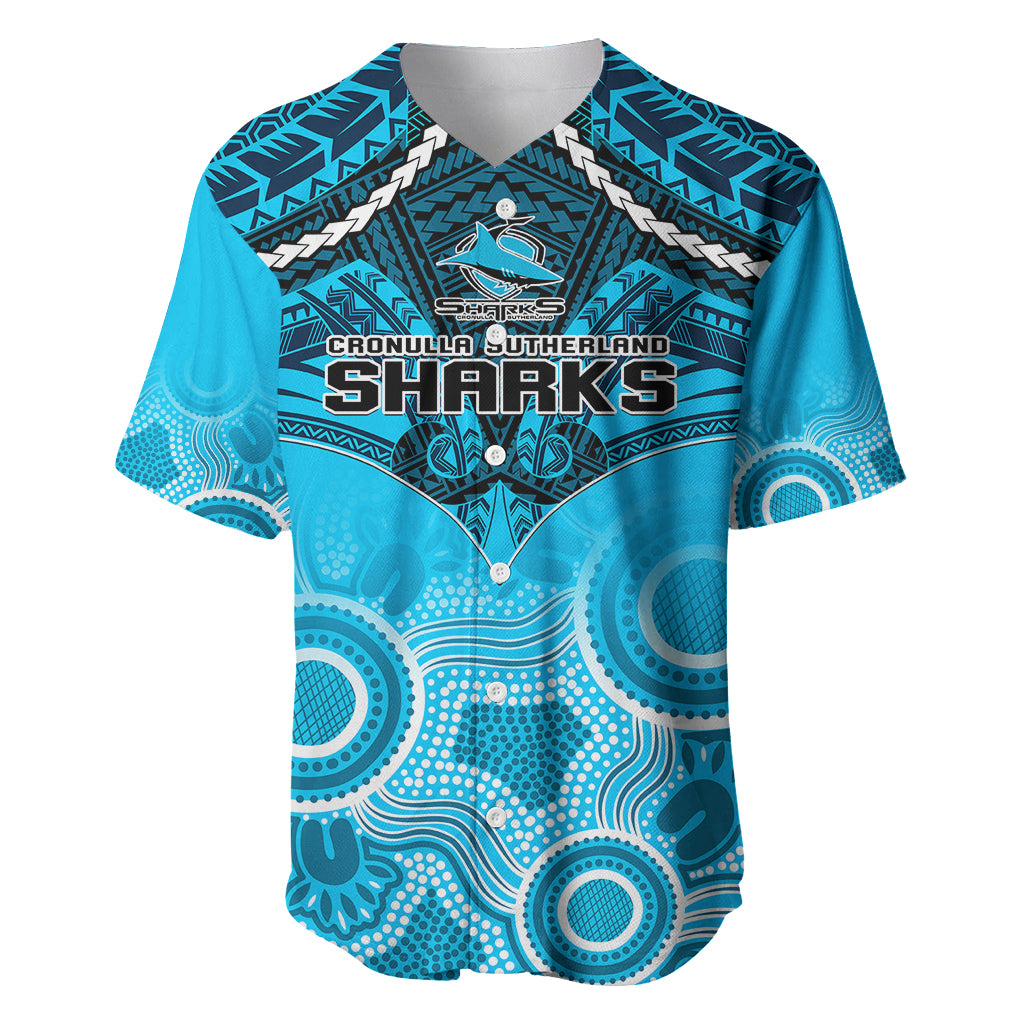 personalised-sharks-rugby-baseball-jersey-go-sharkies-aboriginal-mix-polynesian-pattern
