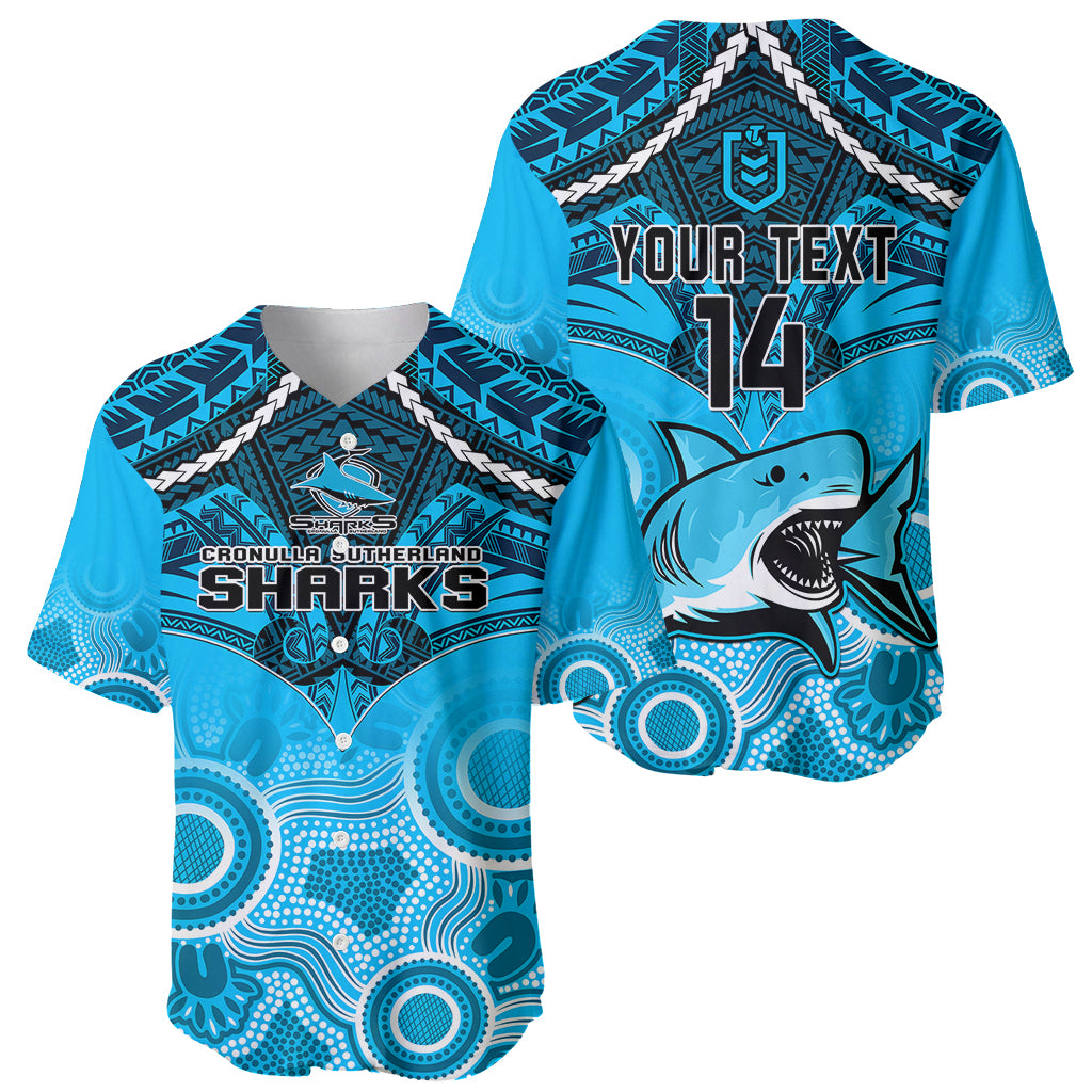 personalised-sharks-rugby-baseball-jersey-go-sharkies-aboriginal-mix-polynesian-pattern