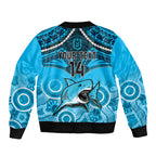 personalised-sharks-rugby-bomber-jacket-go-sharkies-aboriginal-mix-polynesian-pattern