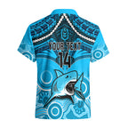 personalised-sharks-rugby-hawaiian-shirt-go-sharkies-aboriginal-mix-polynesian-pattern