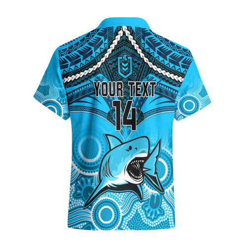 personalised-sharks-rugby-hawaiian-shirt-go-sharkies-aboriginal-mix-polynesian-pattern