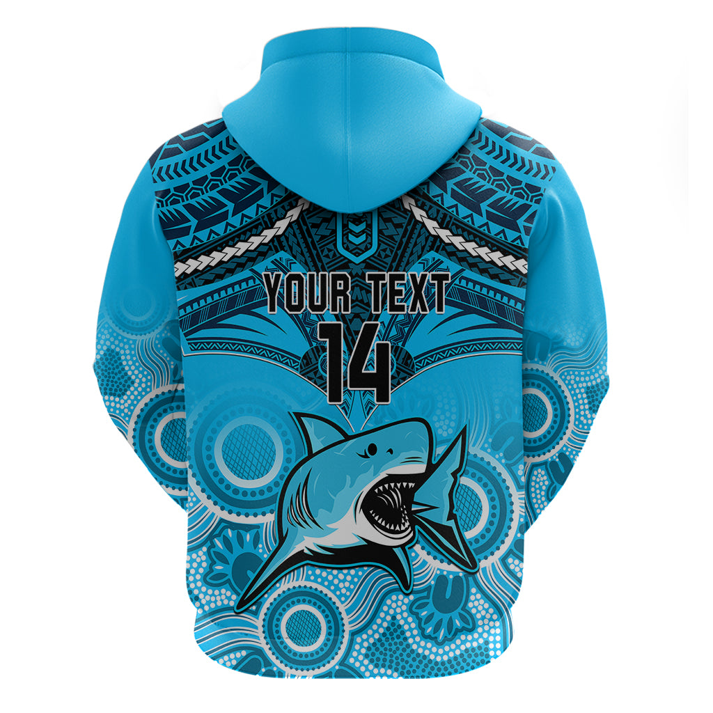personalised-sharks-rugby-hoodie-go-sharkies-aboriginal-mix-polynesian-pattern