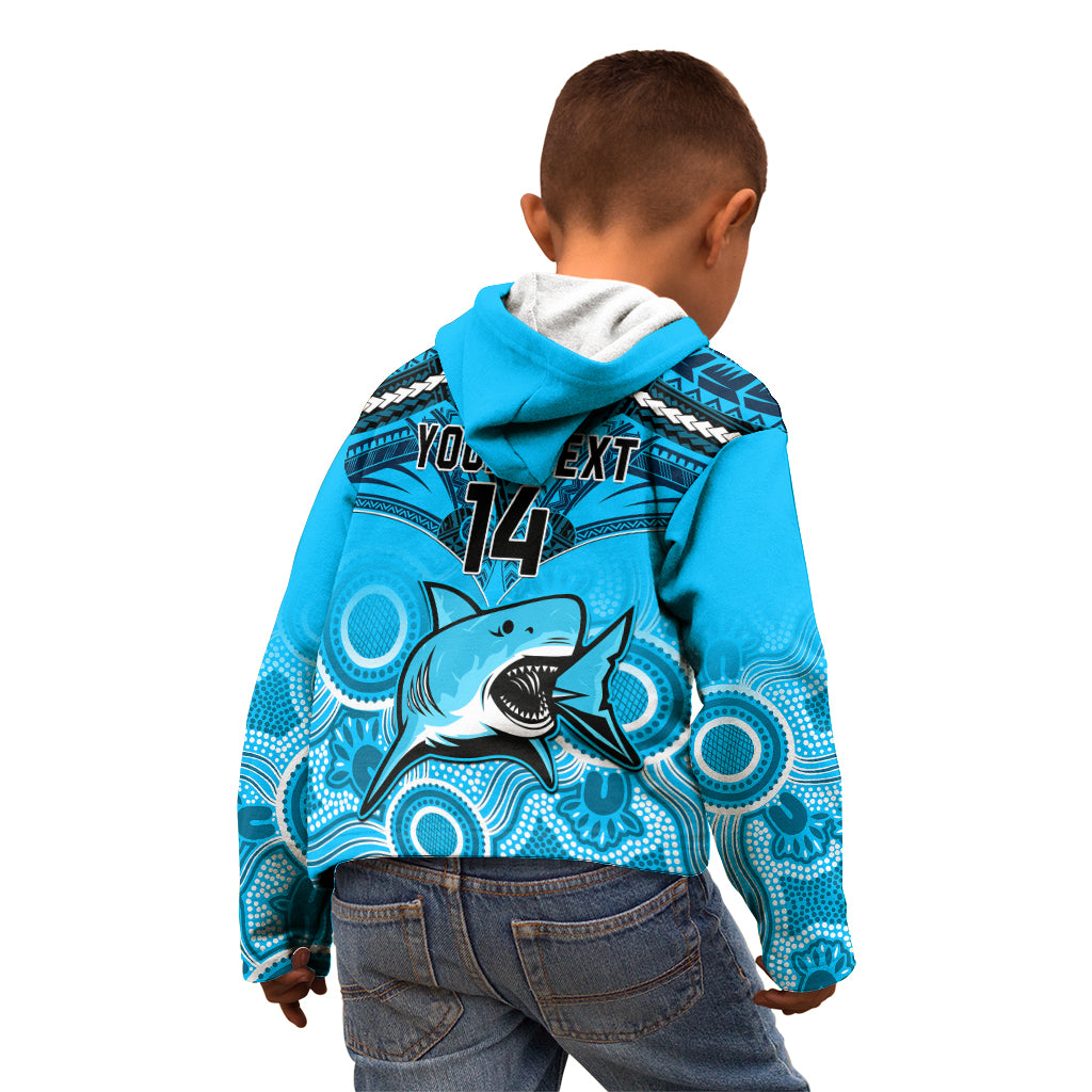 personalised-sharks-rugby-kid-hoodie-go-sharkies-aboriginal-mix-polynesian-pattern