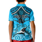 personalised-sharks-rugby-kid-polo-shirt-go-sharkies-aboriginal-mix-polynesian-pattern