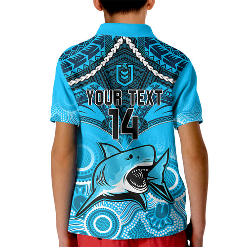 personalised-sharks-rugby-kid-polo-shirt-go-sharkies-aboriginal-mix-polynesian-pattern