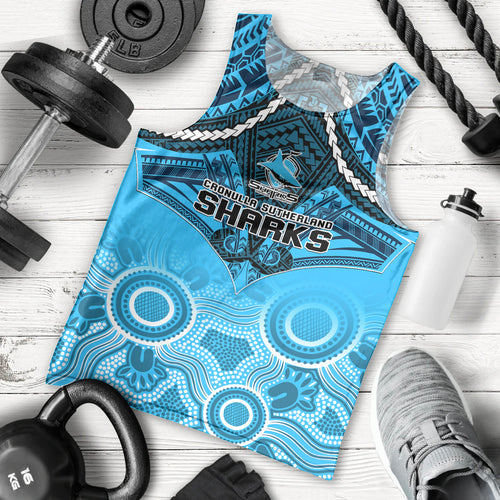 personalised-sharks-rugby-men-tank-top-go-sharkies-aboriginal-mix-polynesian-pattern