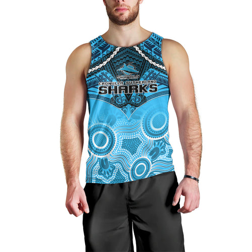 personalised-sharks-rugby-men-tank-top-go-sharkies-aboriginal-mix-polynesian-pattern