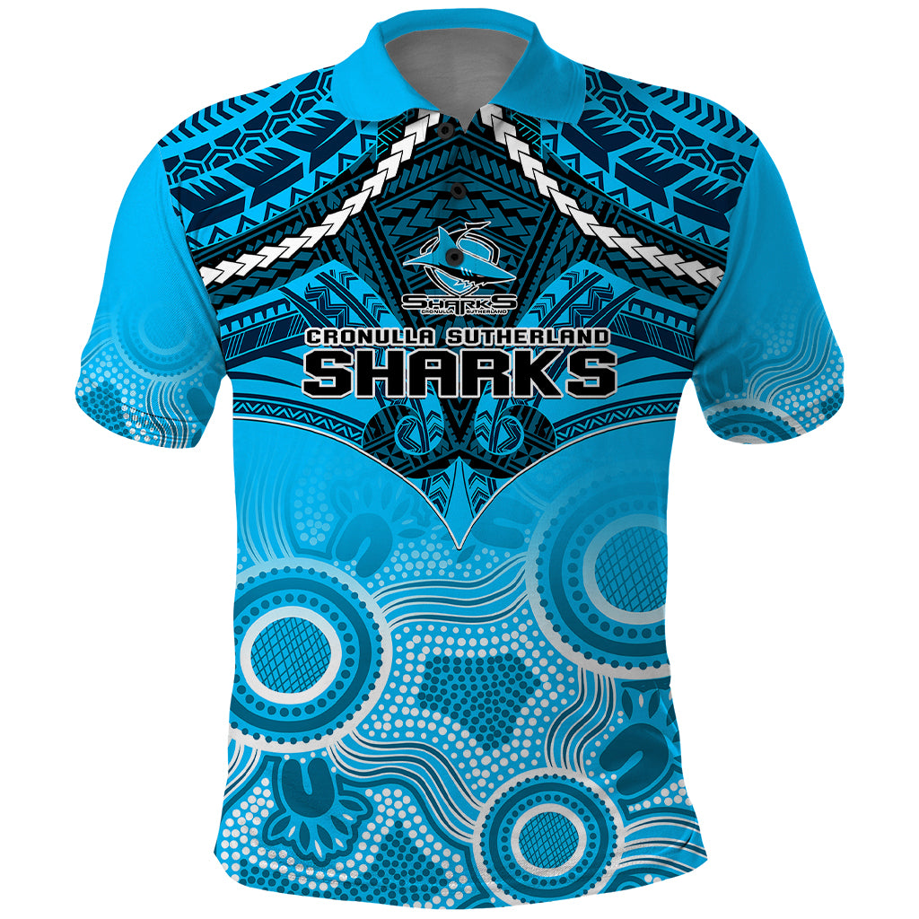 personalised-sharks-rugby-polo-shirt-go-sharkies-aboriginal-mix-polynesian-pattern