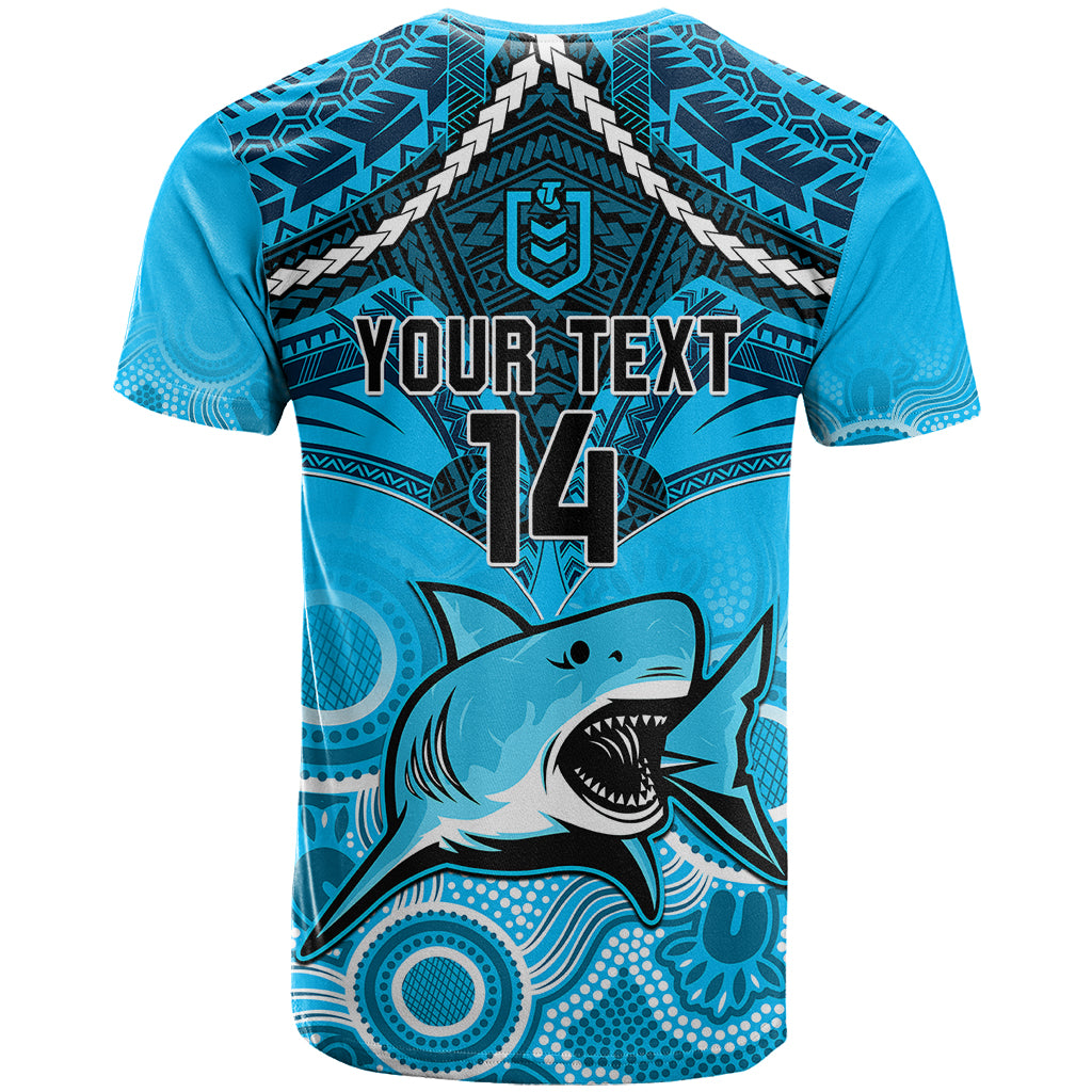 personalised-sharks-rugby-t-shirt-go-sharkies-aboriginal-mix-polynesian-pattern