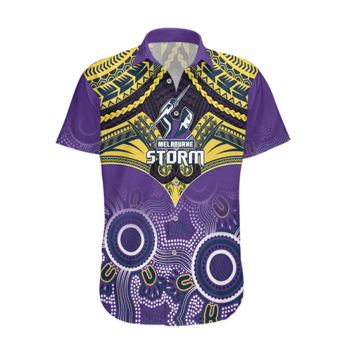 personalised-storm-rugby-hawaiian-shirt-go-melbourne-aboriginal-mix-polynesian-pattern