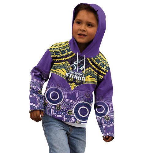 personalised-storm-rugby-kid-hoodie-go-melbourne-aboriginal-mix-polynesian-pattern