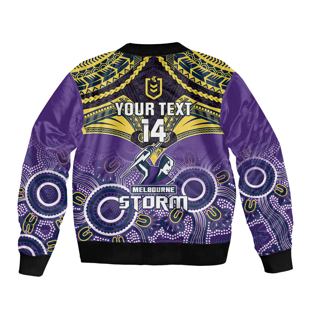 personalised-storm-rugby-sleeve-zip-bomber-jacket-go-melbourne-aboriginal-mix-polynesian-pattern
