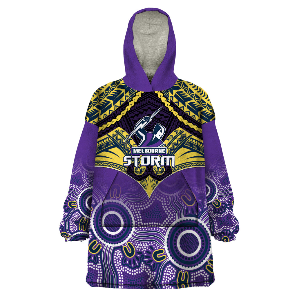 personalised-storm-rugby-wearable-blanket-hoodie-go-melbourne-aboriginal-mix-polynesian-pattern