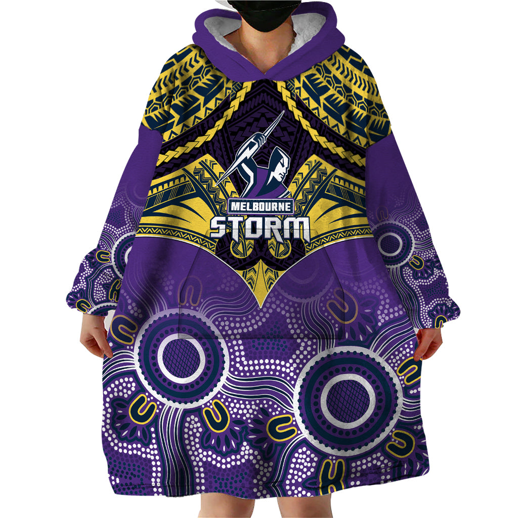 personalised-storm-rugby-wearable-blanket-hoodie-go-melbourne-aboriginal-mix-polynesian-pattern