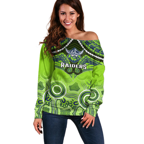 raiders-rugby-off-shoulder-sweater-canberra-1981-aboriginal-mix-polynesian-pattern