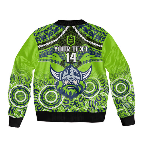 personalised-raiders-rugby-bomber-jacket-canberra-1981-aboriginal-mix-polynesian-pattern