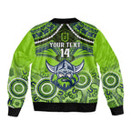 personalised-raiders-rugby-sleeve-zip-bomber-jacket-canberra-1981-aboriginal-mix-polynesian-pattern