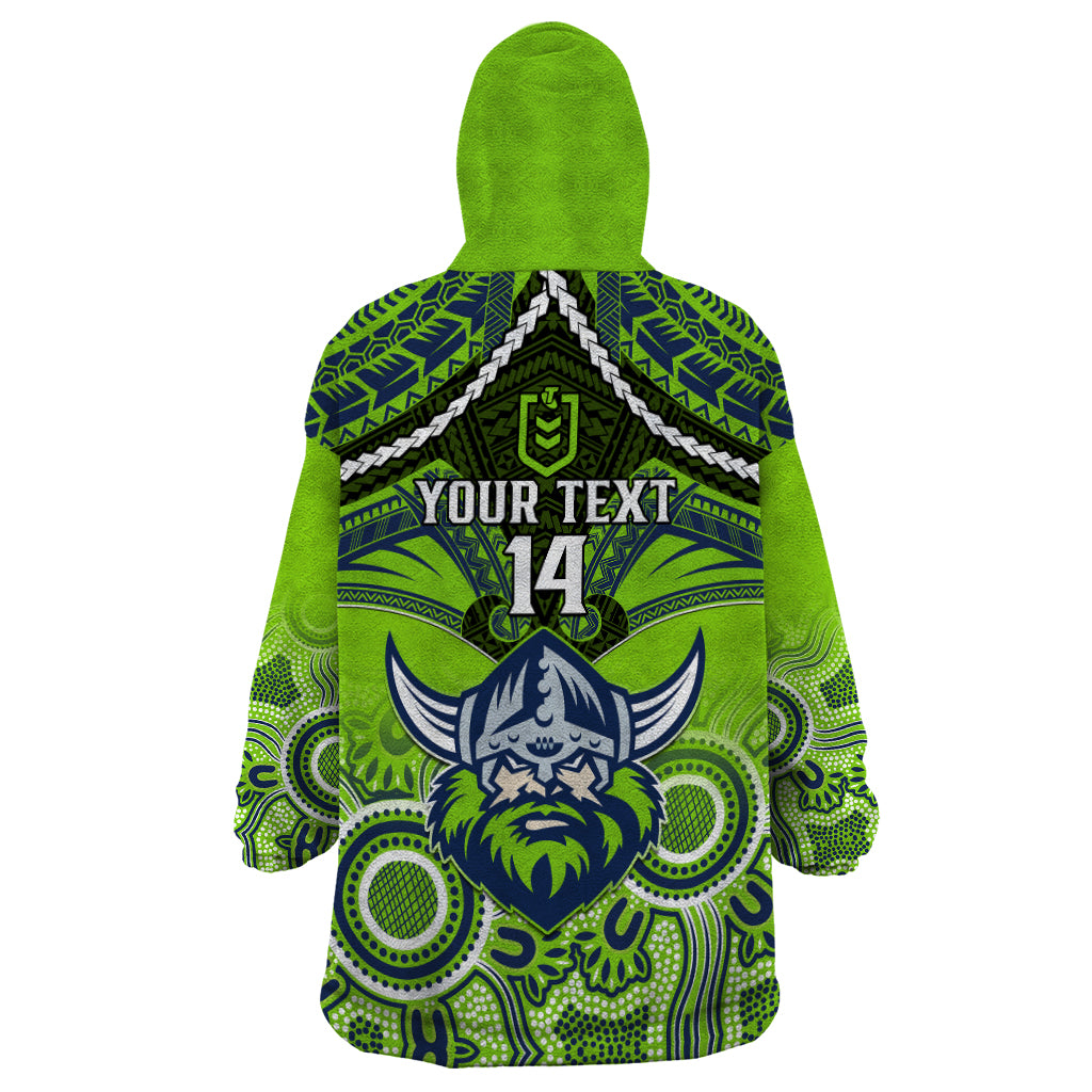 personalised-raiders-rugby-wearable-blanket-hoodie-canberra-1981-aboriginal-mix-polynesian-pattern