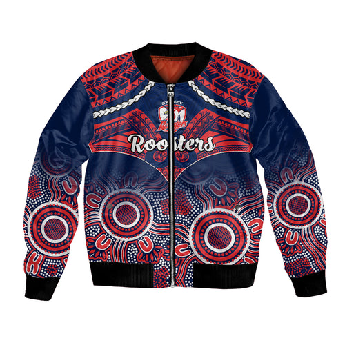 roosters-rugby-bomber-jacket-tricolours-1908-aboriginal-mix-polynesian-pattern