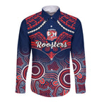 roosters-rugby-long-sleeve-button-shirt-tricolours-1908-aboriginal-mix-polynesian-pattern