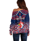 roosters-rugby-off-shoulder-sweater-tricolours-1908-aboriginal-mix-polynesian-pattern