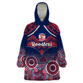 roosters-rugby-wearable-blanket-hoodie-tricolours-1908-aboriginal-mix-polynesian-pattern