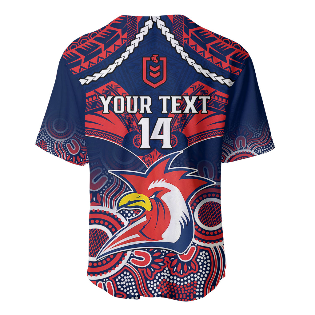 personalised-roosters-rugby-baseball-jersey-tricolours-1908-aboriginal-mix-polynesian-pattern
