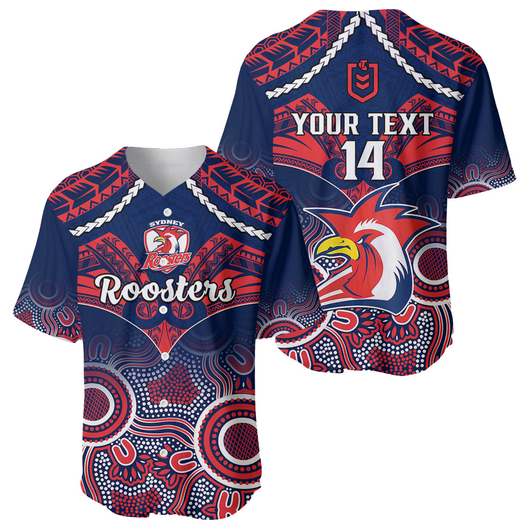 personalised-roosters-rugby-baseball-jersey-tricolours-1908-aboriginal-mix-polynesian-pattern