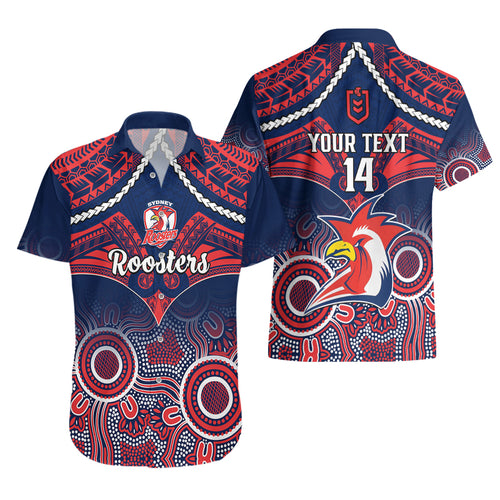 personalised-roosters-rugby-hawaiian-shirt-tricolours-1908-aboriginal-mix-polynesian-pattern