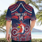 personalised-roosters-rugby-hawaiian-shirt-tricolours-1908-aboriginal-mix-polynesian-pattern