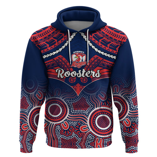 personalised-roosters-rugby-hoodie-tricolours-1908-aboriginal-mix-polynesian-pattern
