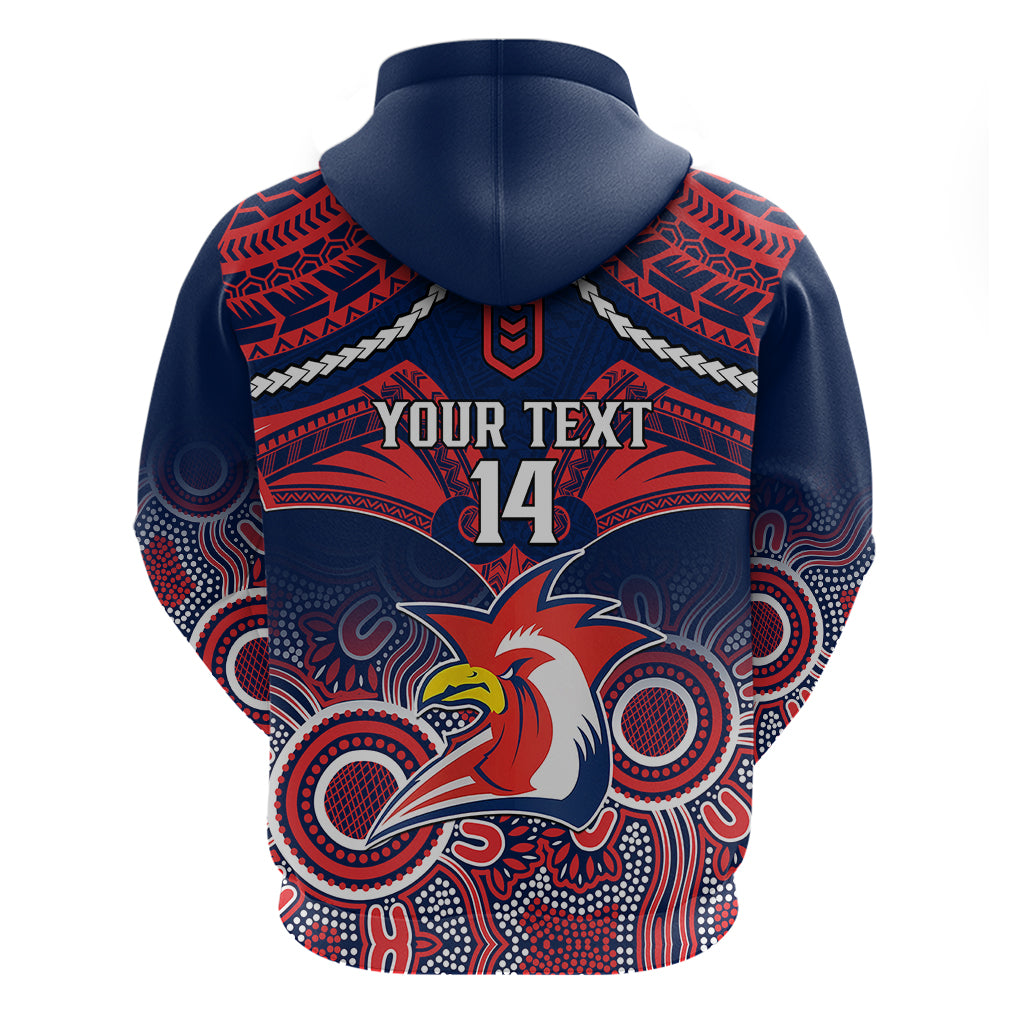 personalised-roosters-rugby-hoodie-tricolours-1908-aboriginal-mix-polynesian-pattern