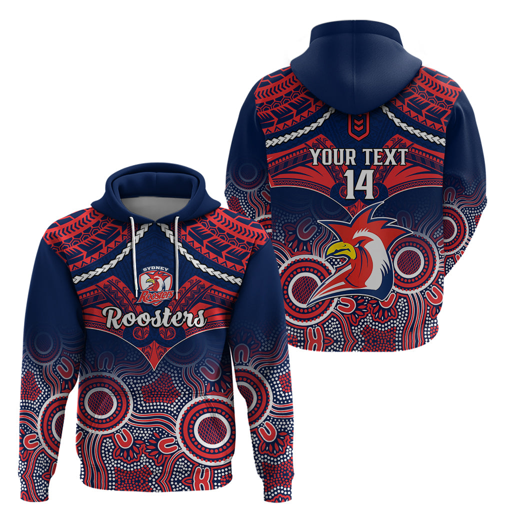 personalised-roosters-rugby-hoodie-tricolours-1908-aboriginal-mix-polynesian-pattern