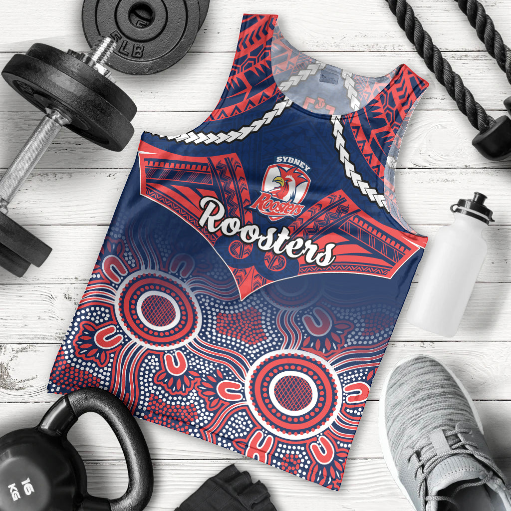 personalised-roosters-rugby-men-tank-top-tricolours-1908-aboriginal-mix-polynesian-pattern