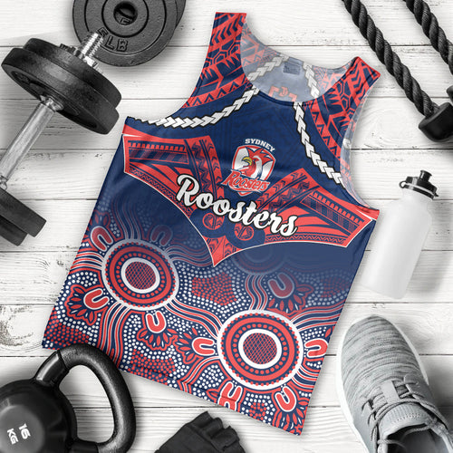 personalised-roosters-rugby-men-tank-top-tricolours-1908-aboriginal-mix-polynesian-pattern