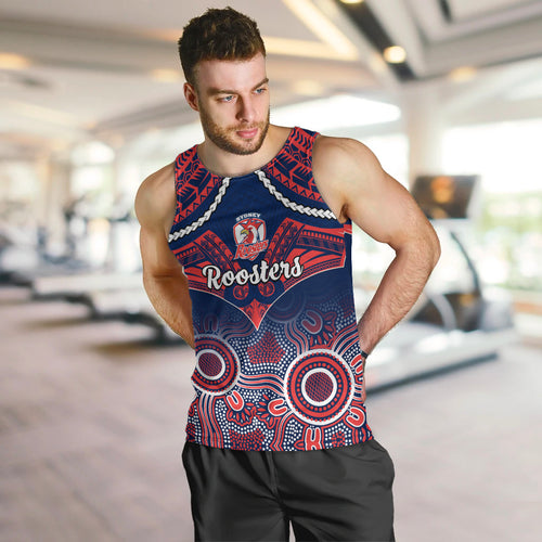 personalised-roosters-rugby-men-tank-top-tricolours-1908-aboriginal-mix-polynesian-pattern