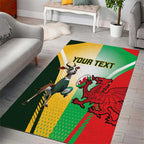 Custom South Africa And Wales Rugby Area Rug Springboks Welsh Mascots Dynamic Version