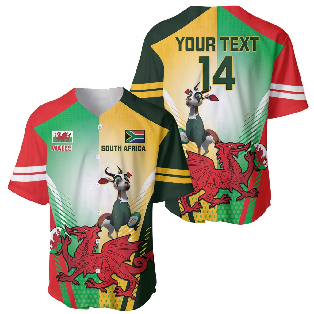 Custom South Africa And Wales Rugby Baseball Jersey Springboks Welsh Mascots Dynamic Version