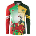 Custom South Africa And Wales Rugby Button Sweatshirt Springboks Welsh Mascots Dynamic Version