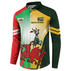 Custom South Africa And Wales Rugby Button Sweatshirt Springboks Welsh Mascots Dynamic Version