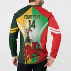 Custom South Africa And Wales Rugby Button Sweatshirt Springboks Welsh Mascots Dynamic Version