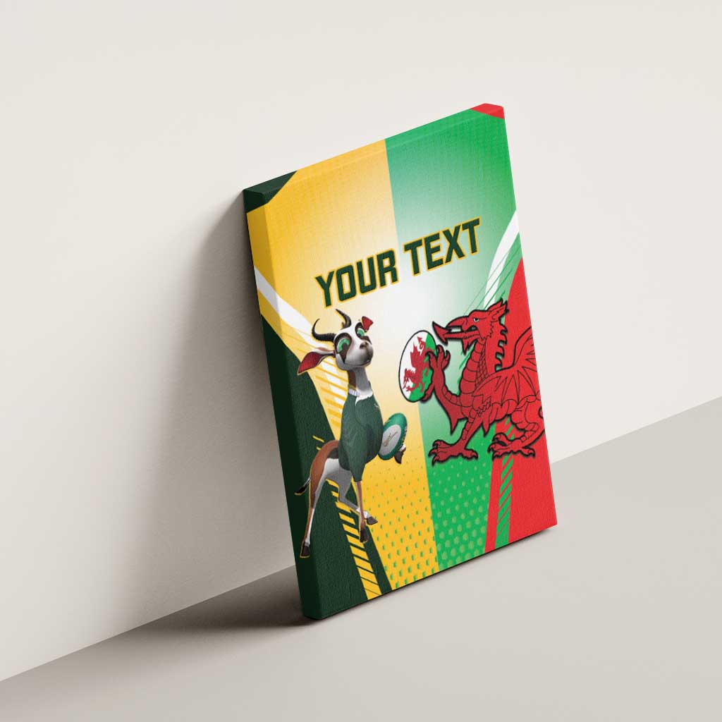 Custom South Africa And Wales Rugby Canvas Wall Art Springboks Welsh Mascots Dynamic Version