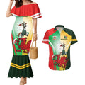 Custom South Africa And Wales Rugby Couples Matching Mermaid Dress and Hawaiian Shirt Springboks Welsh Mascots Dynamic Version